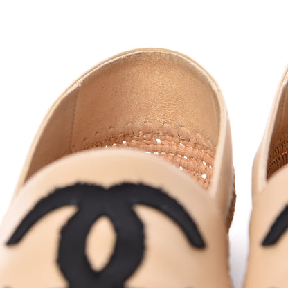 Chanel Lambskin Grosgrain CC Espadrilles 40 Ivory Black 11 of 14