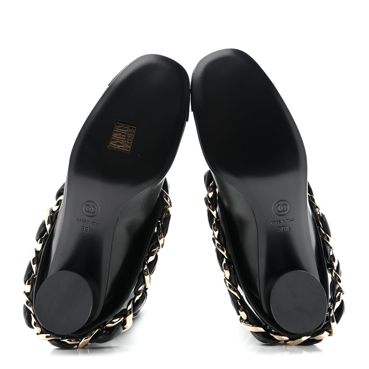 Lambskin Grosgrain Cap Toe Chain High Boots  39.5 Black