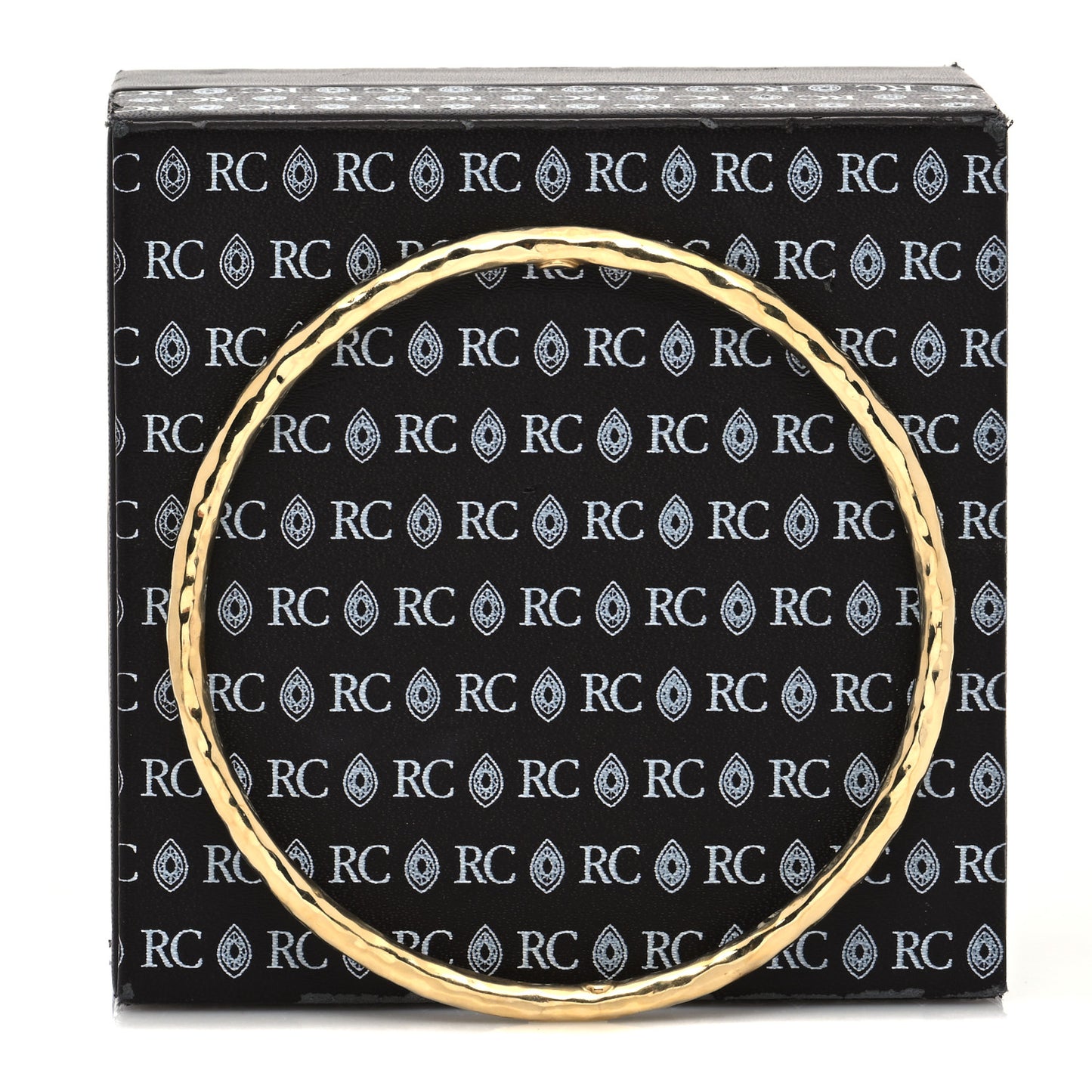 18K Yellow Gold Hammered Bangle Bracelet
