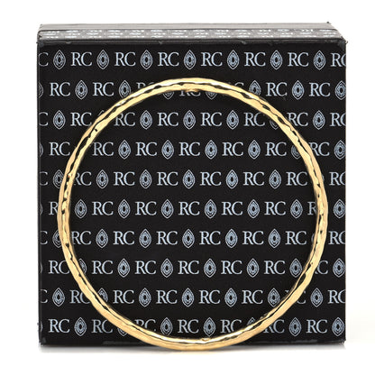 Roberto Coin 18K Yellow Gold Hammered Bangle Bracelet 6 of 6