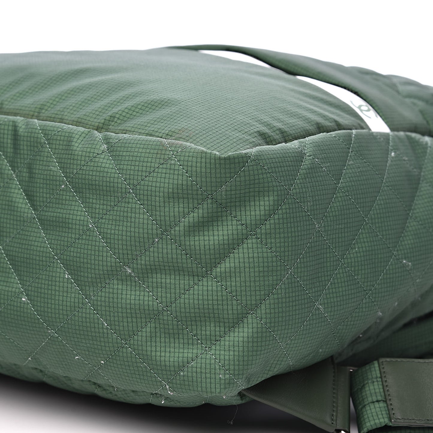 Nylon Quilted CC Backpack Green White
