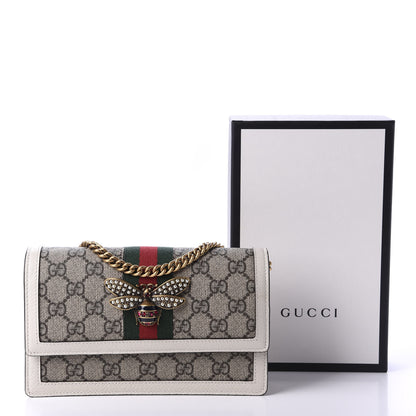 Gucci GG Supreme Monogram Web Queen Margaret Chain Wallet White 10 of 10