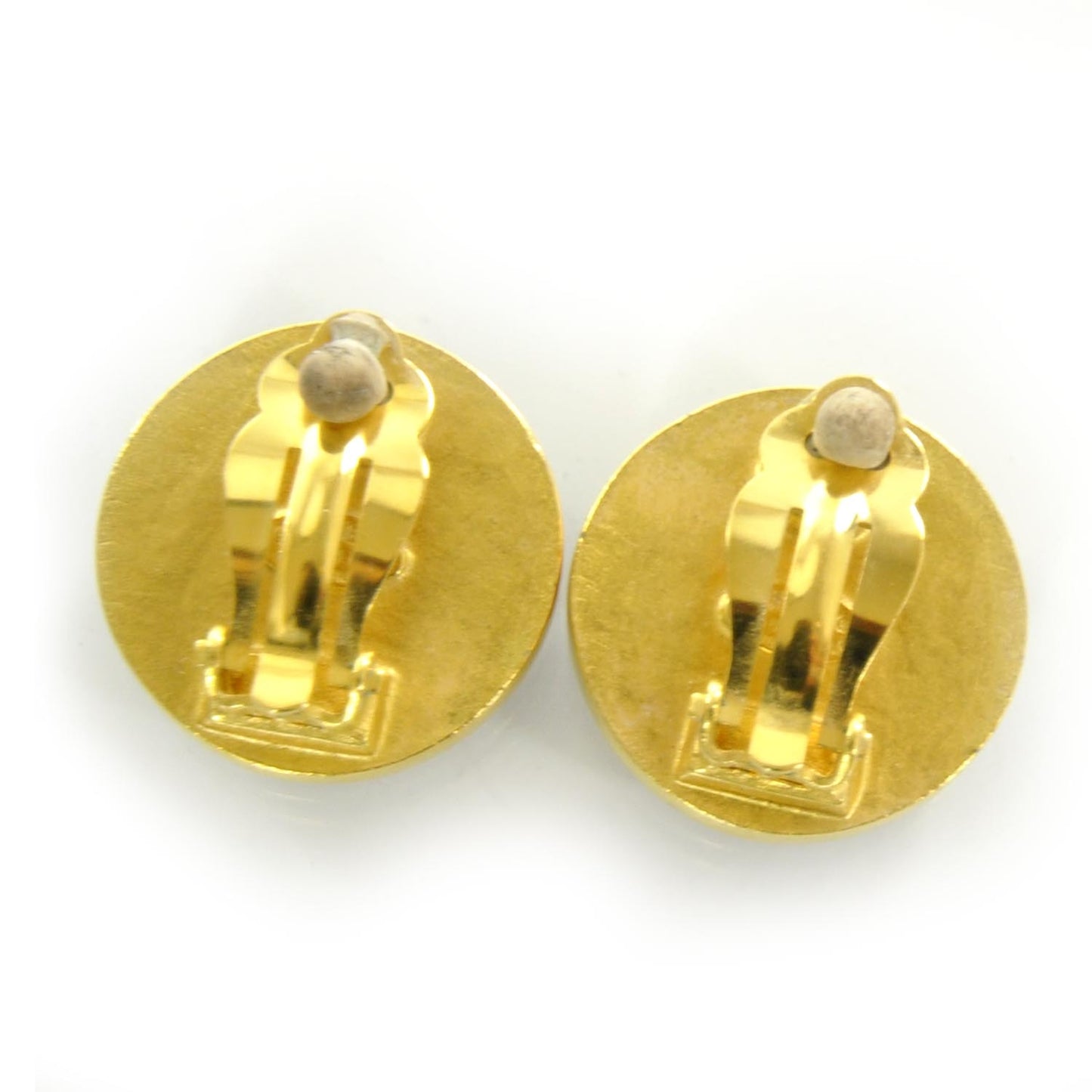 Metal Lucite CC Clip On Earrings Bordeaux Gold