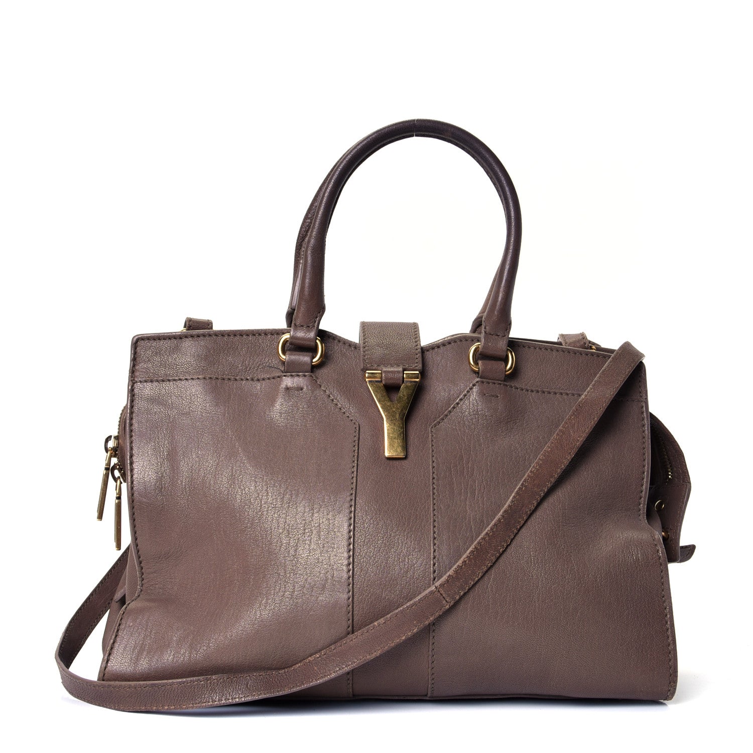 Saint Laurent Sheepskin Small Cabas ChYc Taupe 1 of 4