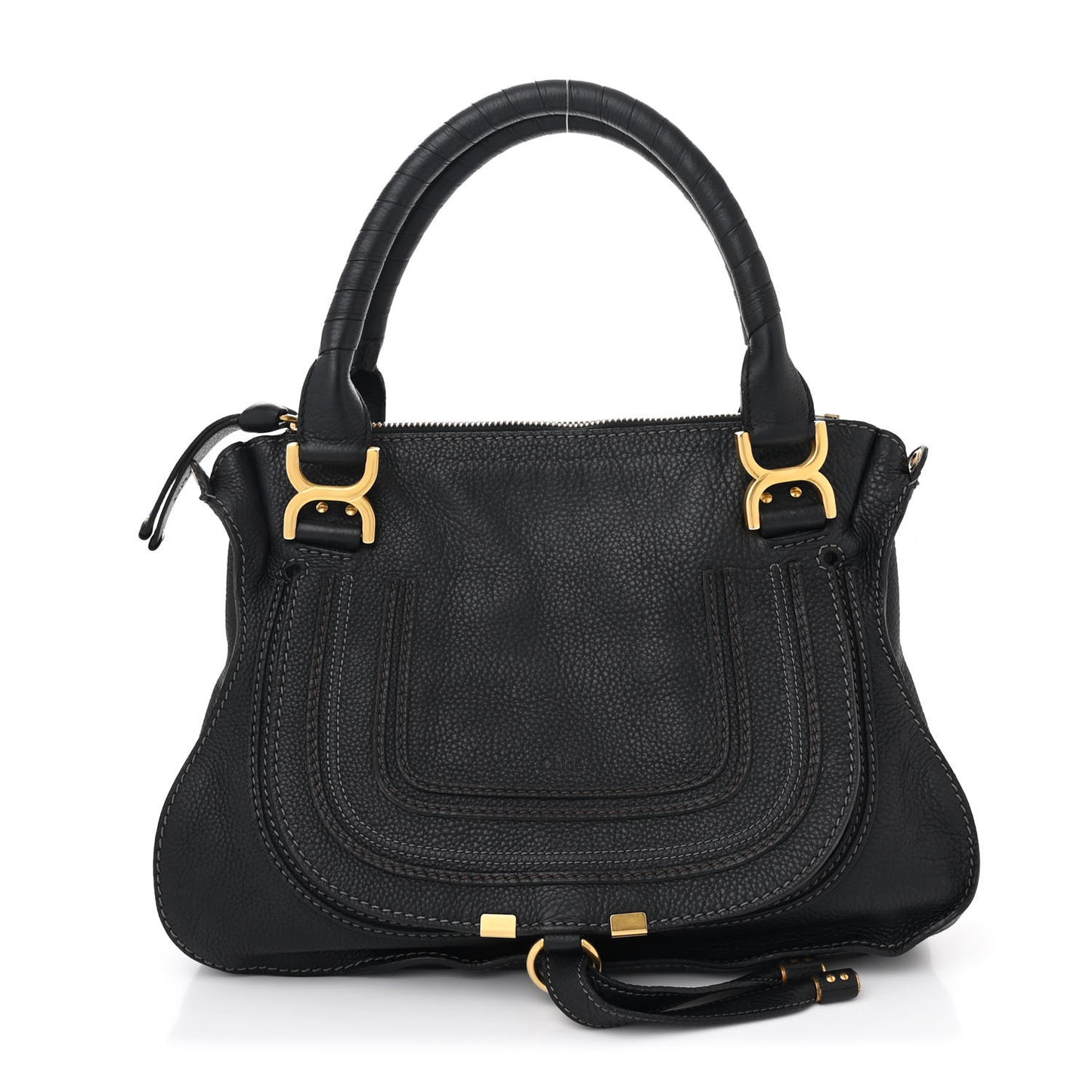 Calfskin Medium Marcie Satchel Black