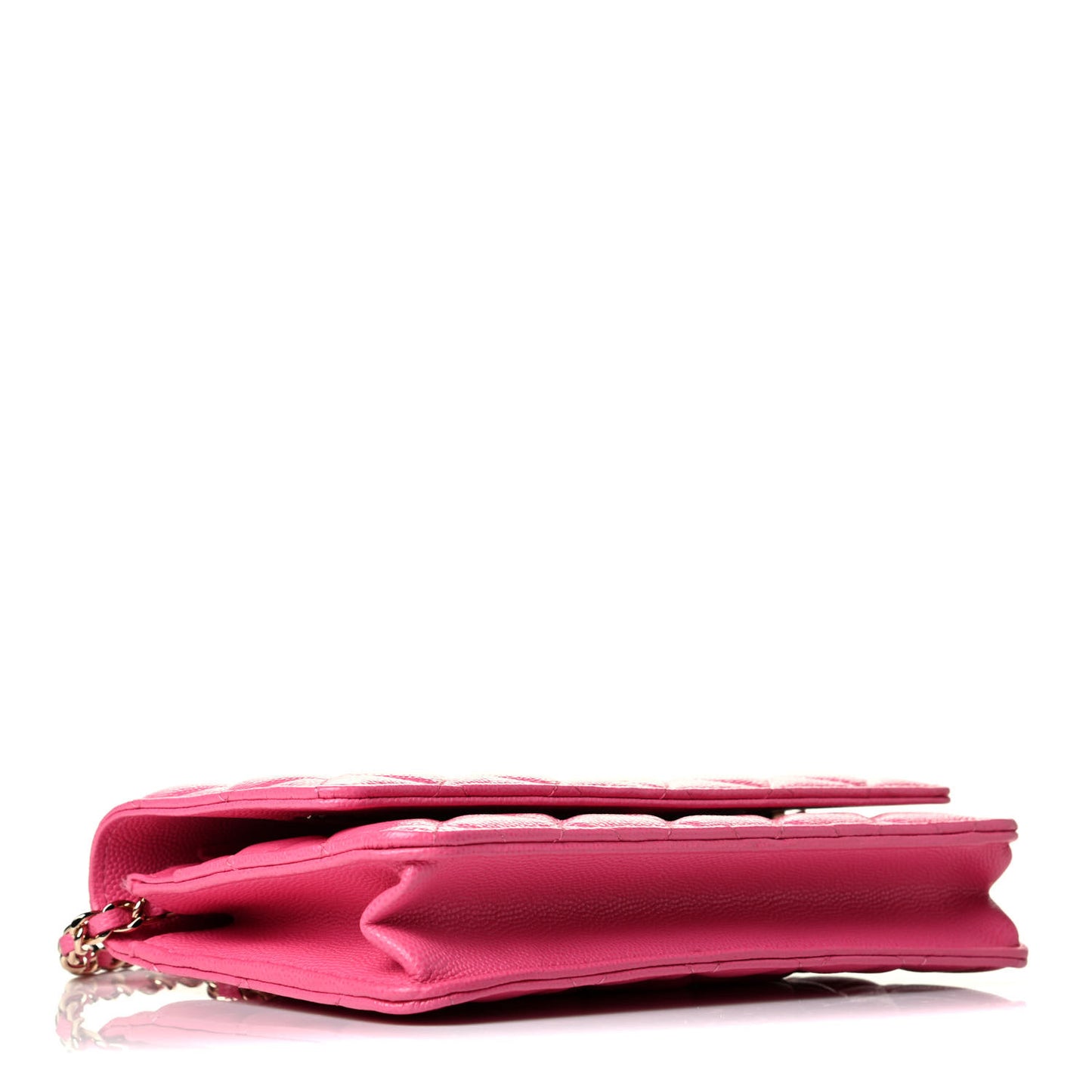 Caviar Quilted Wallet on Chain WOC Fuchsia