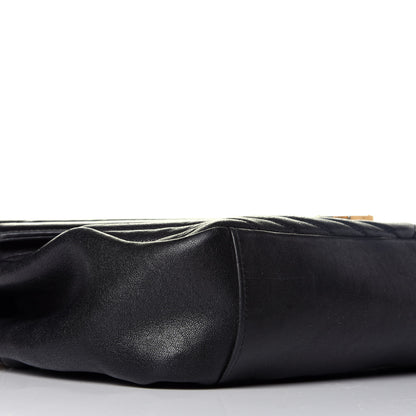 Saint Laurent Sheepskin Matelasse Chevron Monogram Large College Satchel Black 9 of 10