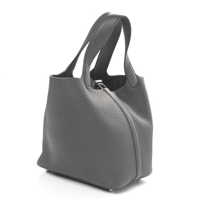 Hermes Taurillon Clemence Picotin Lock 18 PM Gris Meyer 3 of 10