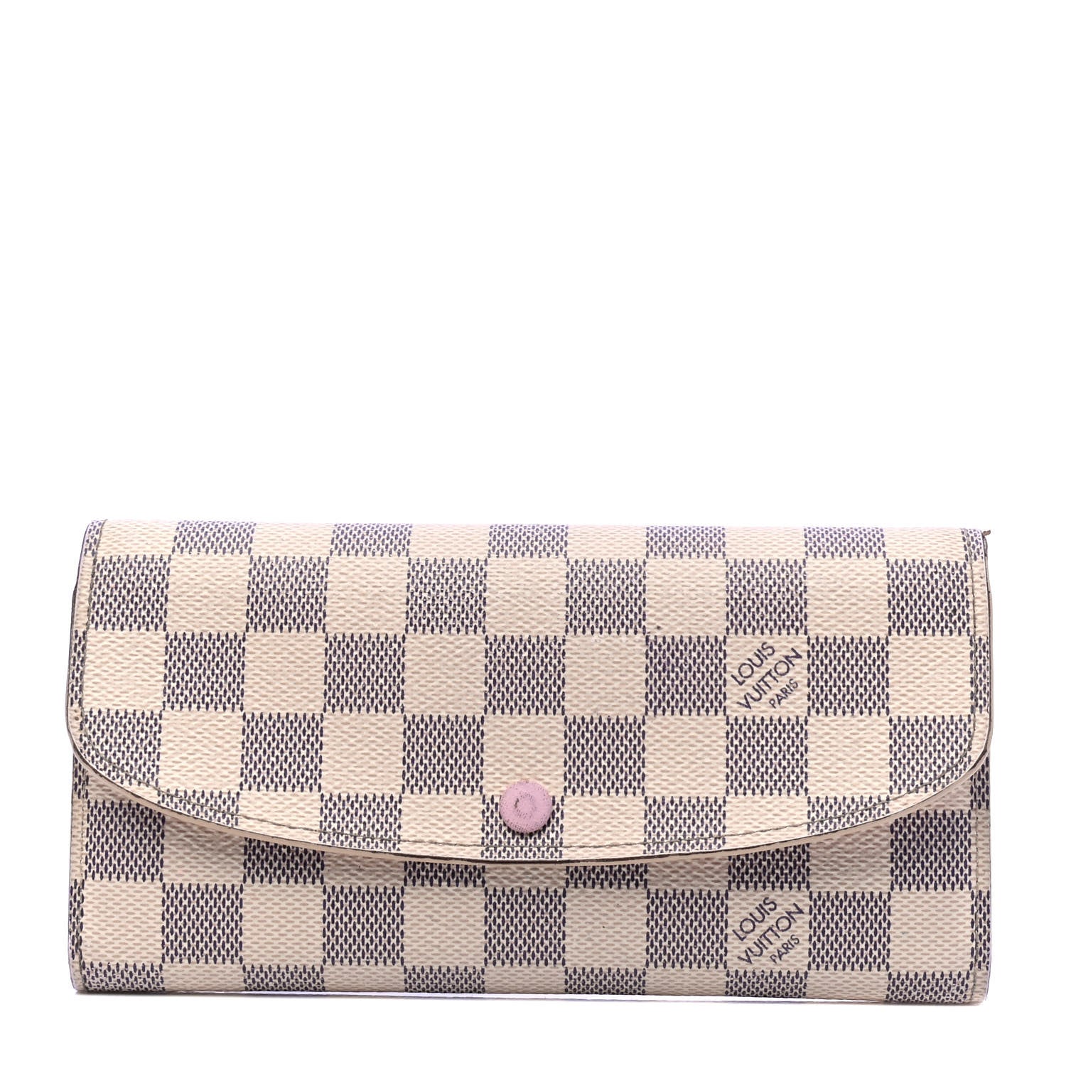 Louis Vuitton Damier Azur Emilie Wallet Rose Ballerine 1 of 8