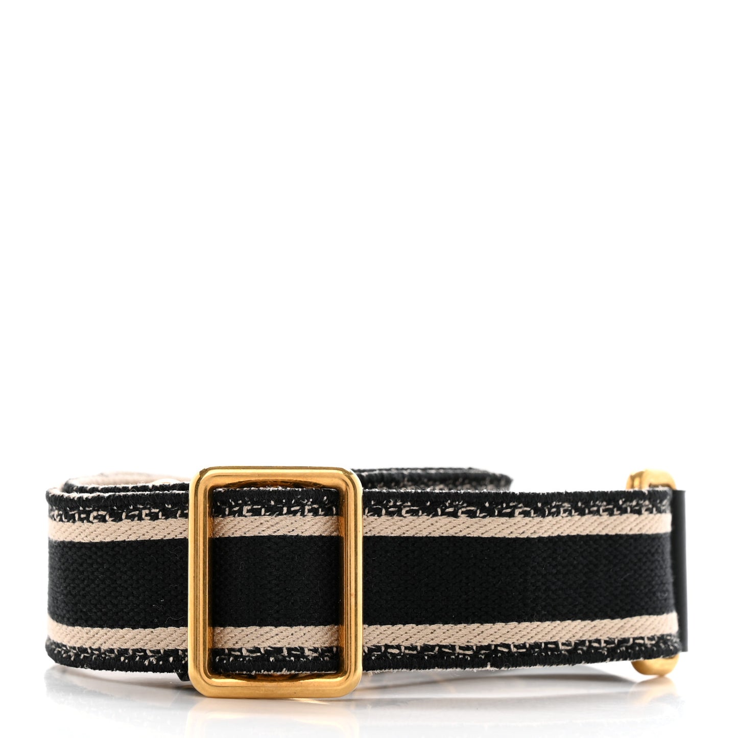 Canvas Embroidered Shoulder Strap Black