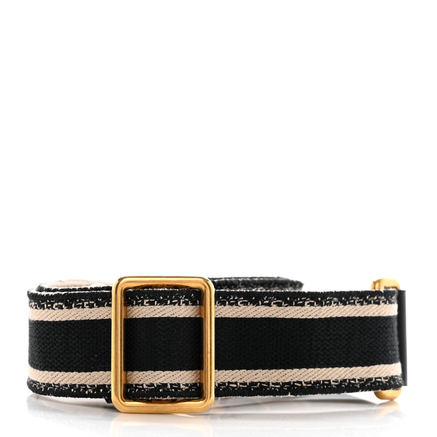 Christian Dior Canvas Embroidered Shoulder Strap Black 2 of 13