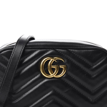 Gucci Calfskin Matelasse Mini GG Marmont Chain Shoulder Bag Black 11 of 11