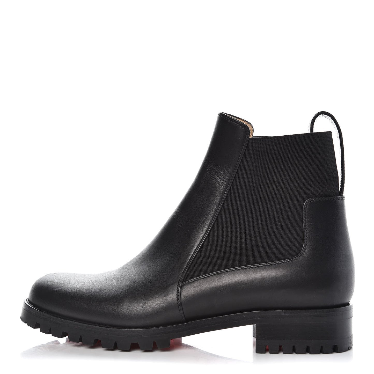 Calfskin Marchacroche Flat Chelsea Boots 37.5 Black