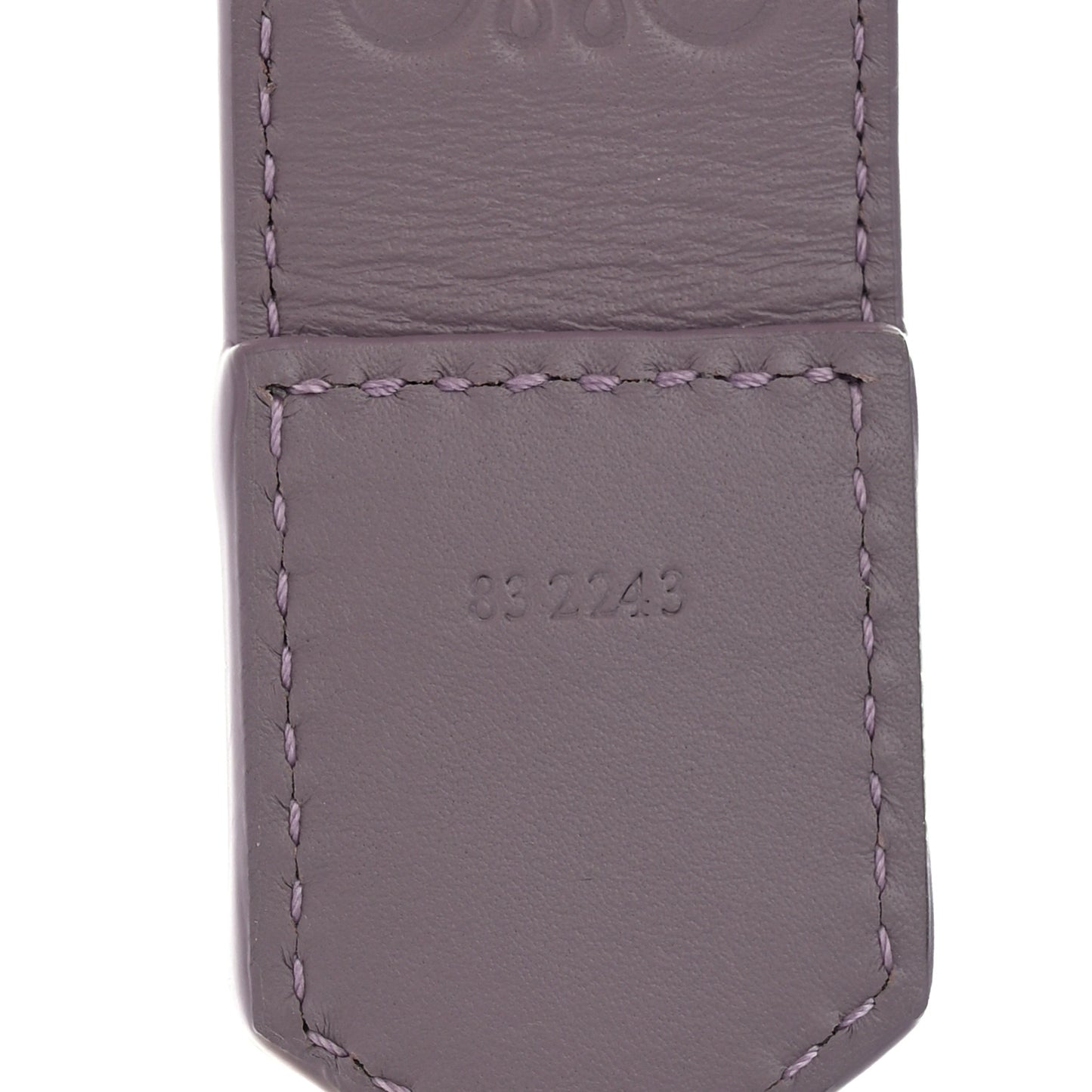 Satin Calfskin Embossed Anagram Strap Pale Aubergine Glaze