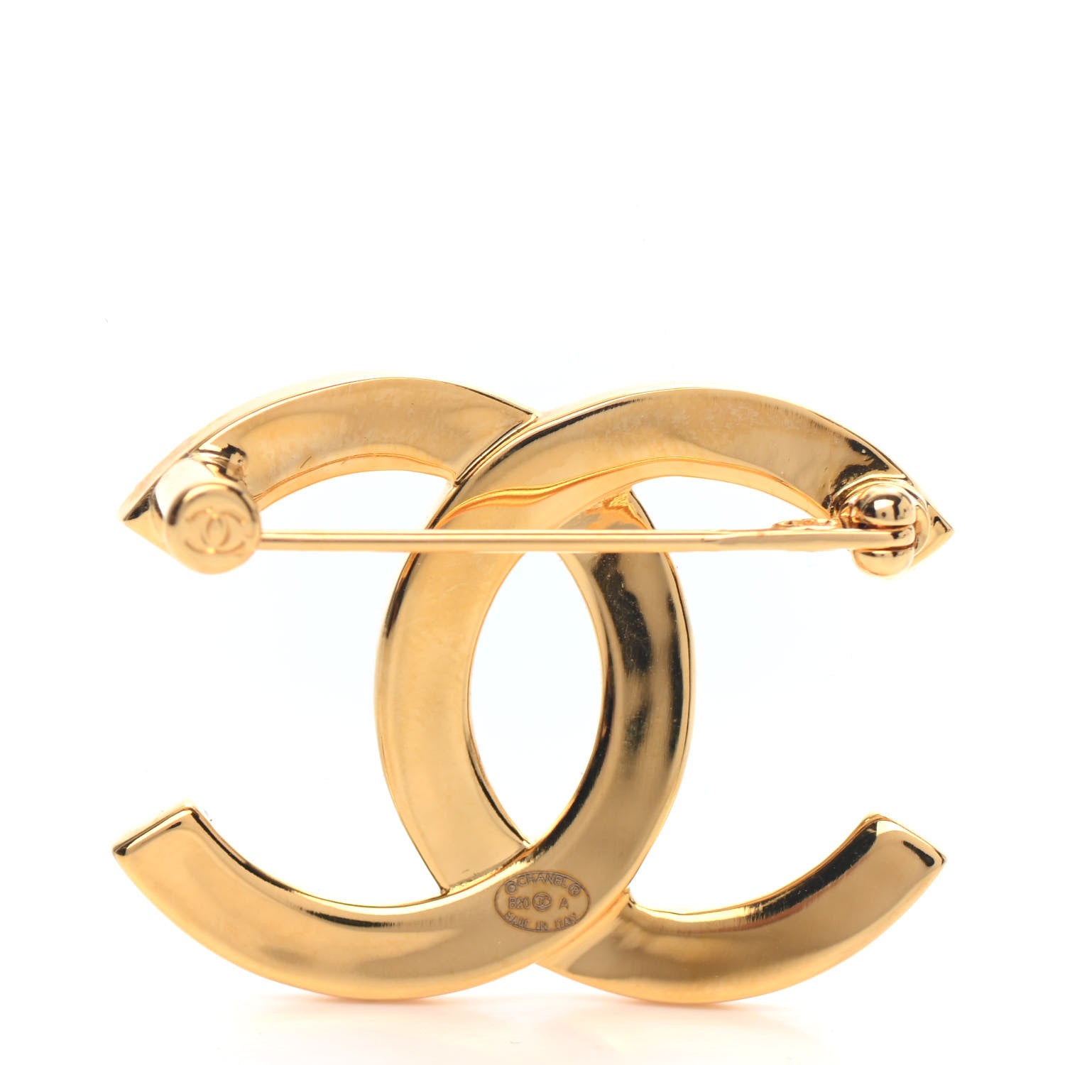 Chanel Metal Paris Button CC Large Brooch Gold 2 of 3