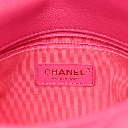 Chanel Shiny Caviar Quilted Small Chain Melody Flap Dark Pink 6 of 11