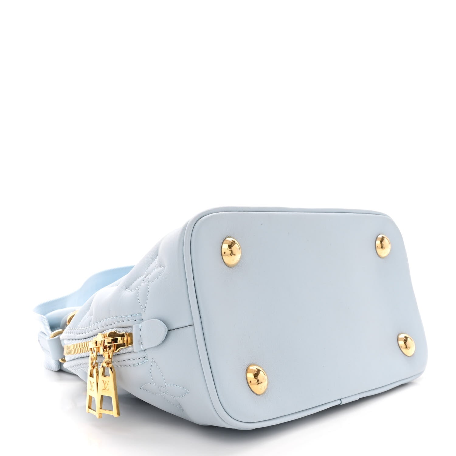 Louis Vuitton Calfskin Bubblegram Alma BB Ice Blue 4 of 10