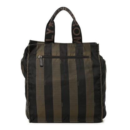 Fendi Fabric Pequin 1925 Shopping Tote Tobacco 1 of 9