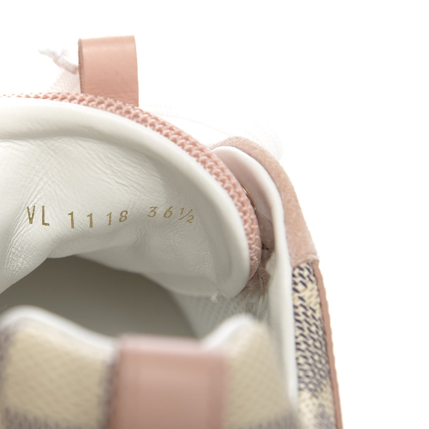 Suede Damier Azur Run Away Sneakers 36.5 Pink