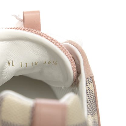 Louis Vuitton Suede Damier Azur Run Away Sneakers 36.5 Pink 7 of 9