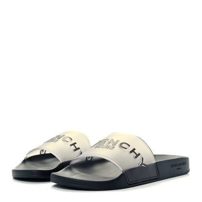 Givenchy Rubber Logo Pool Slide Sandals 41 White Black 2 of 11