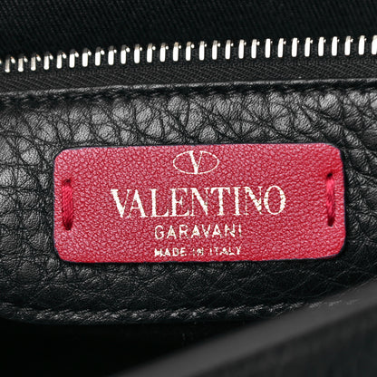 Valentino Garavani Pebbled Calfskin Rockstud Single Handle Flap Bag Black 8 of 9