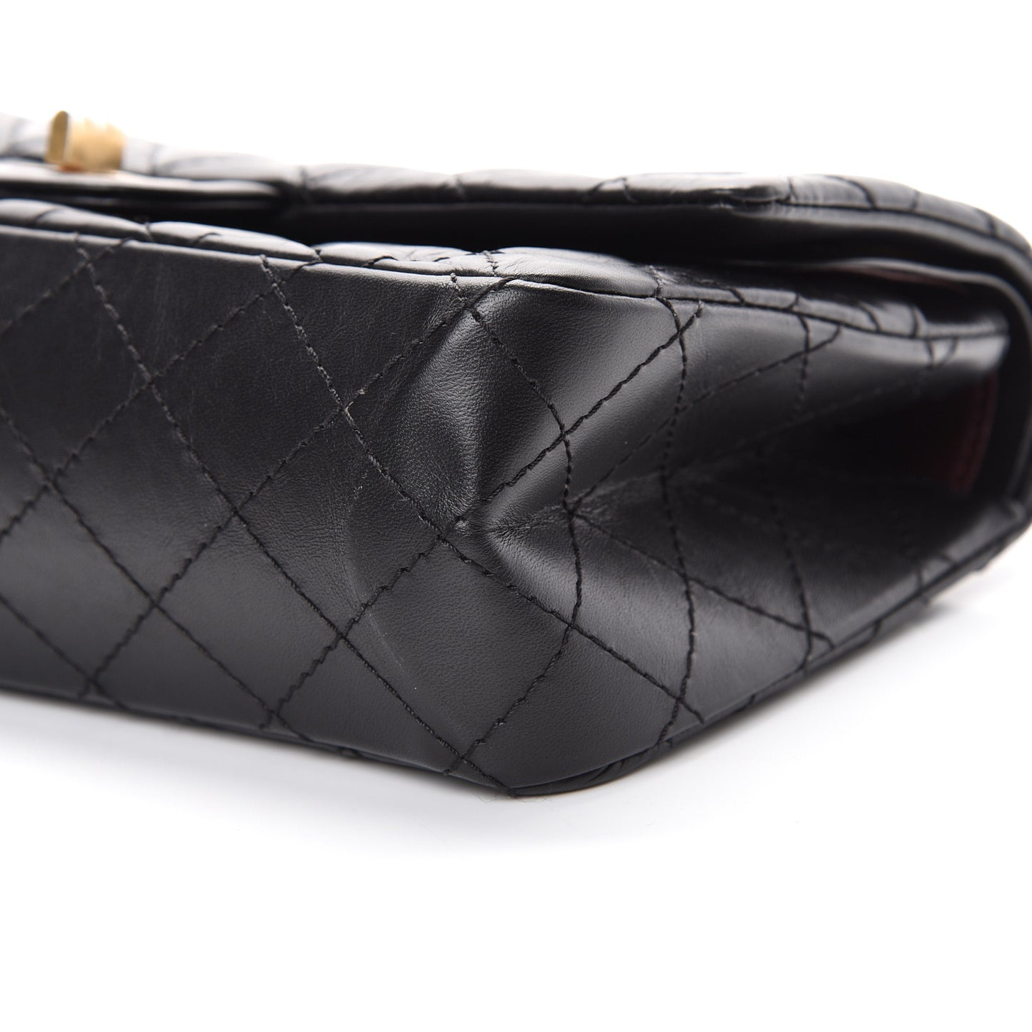 Aged Calfskin Quilted 2.55 Reissue 225 Flap Black