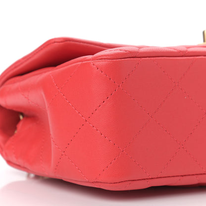 Chanel Lambskin Quilted Mini Rectangular Flap Coral 9 of 10