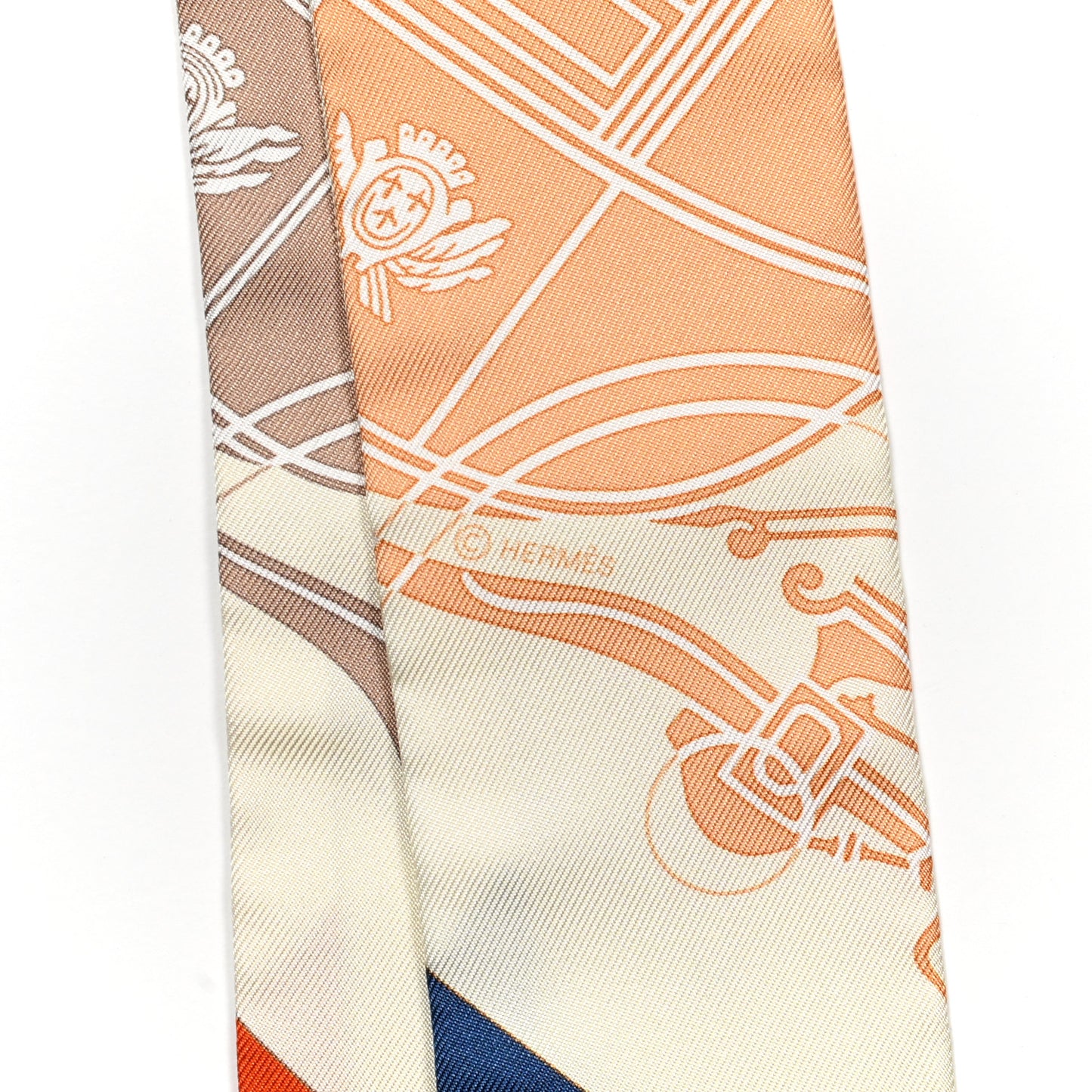 Silk Ex-Libris Twilly Creme Orange Beige