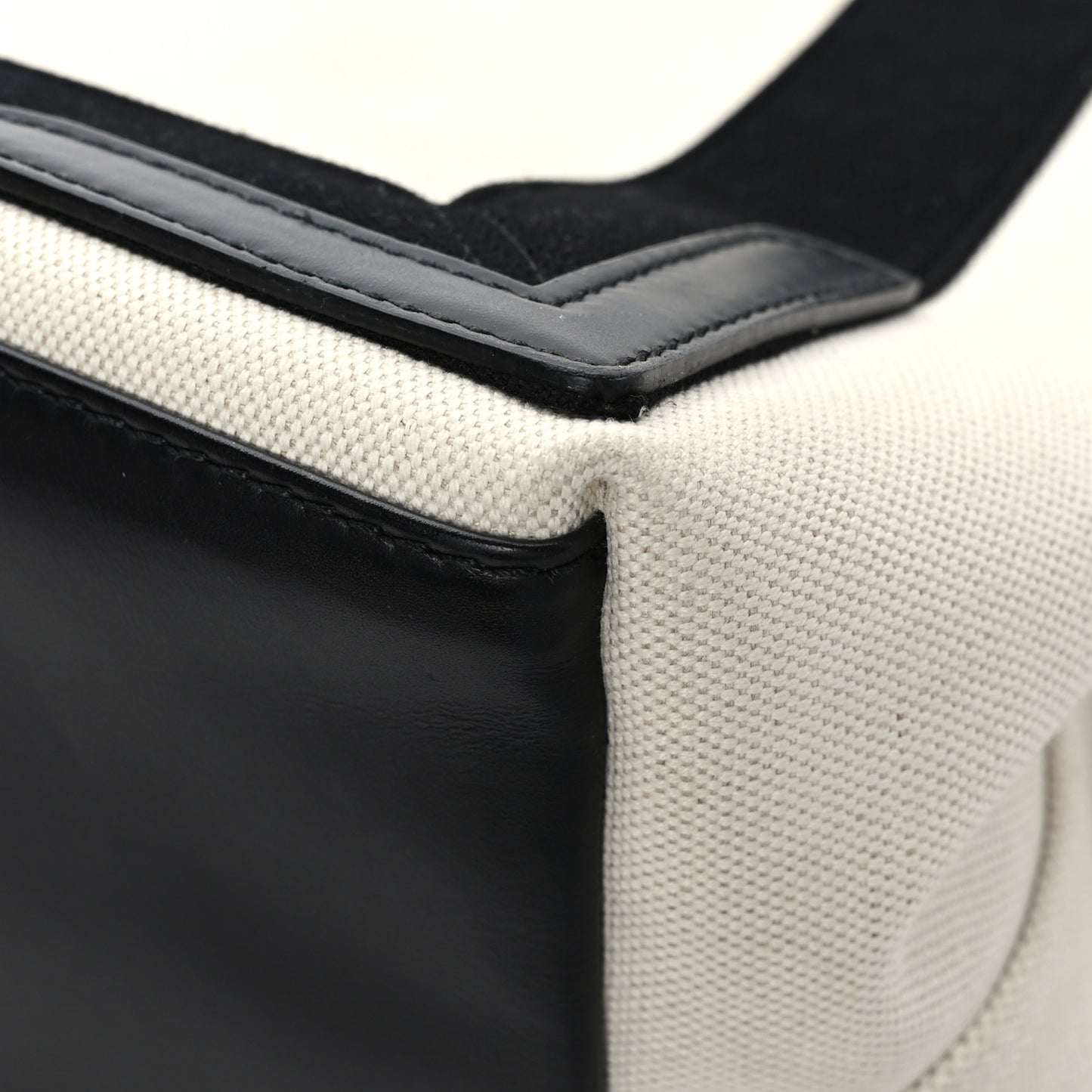 Cotton Canvas Satin Calfskin S Navy Cabas Natural Black