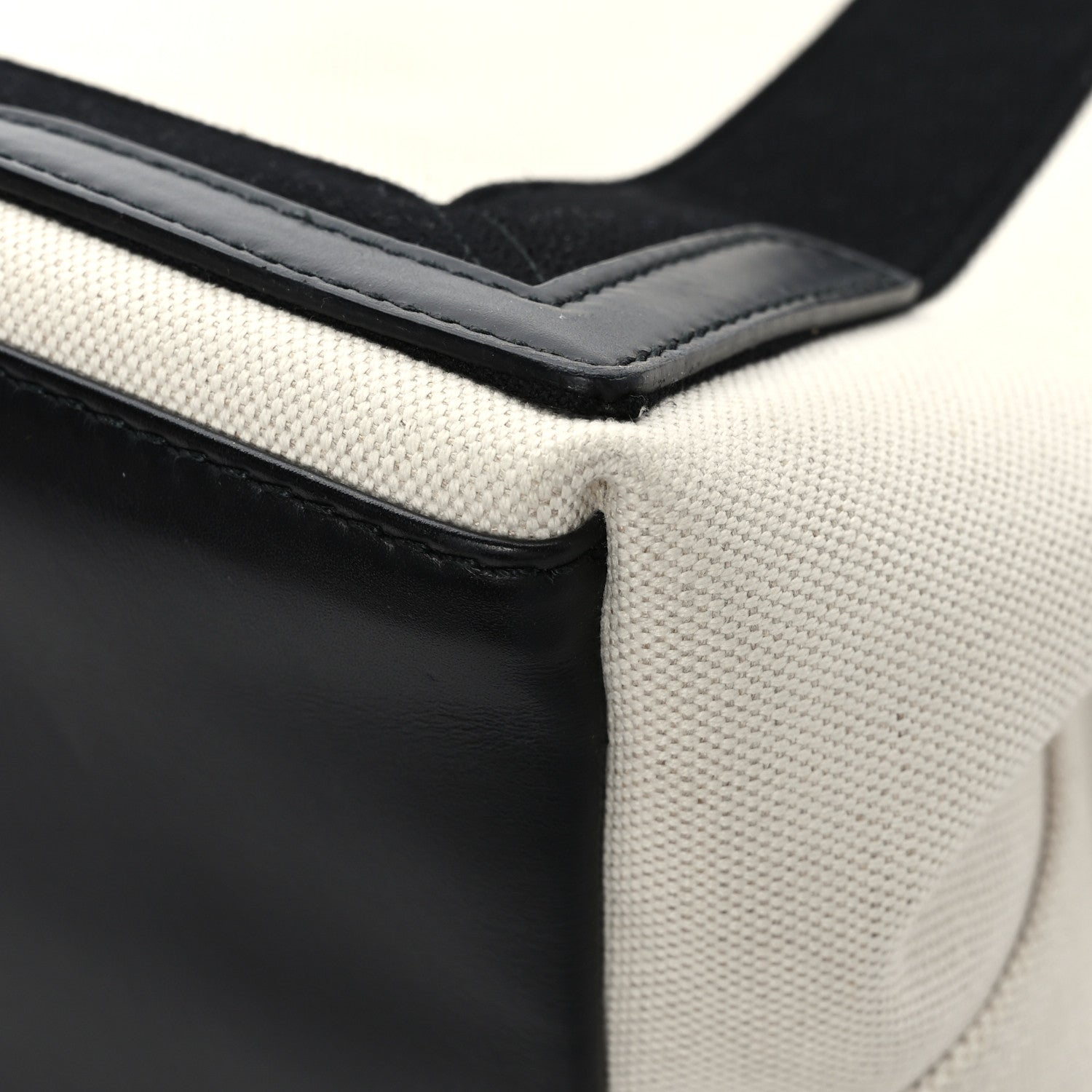 Balenciaga Cotton Canvas Satin Calfskin S Navy Cabas Natural Black 12 of 12