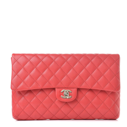 Chanel Caviar Quilted Flap Clutch Red 1 of 7