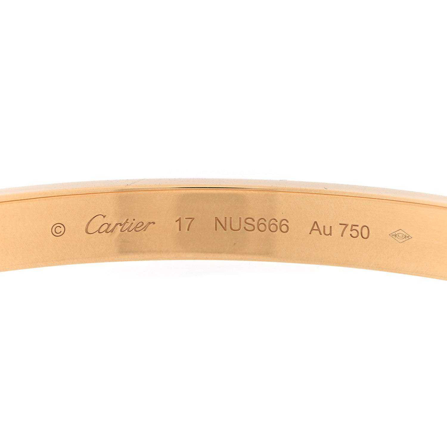 Cartier 18K Yellow Gold LOVE Bracelet 17 4 of 8