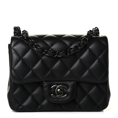 Chanel Lambskin Quilted Mini Square Flap So Black 1 of 8