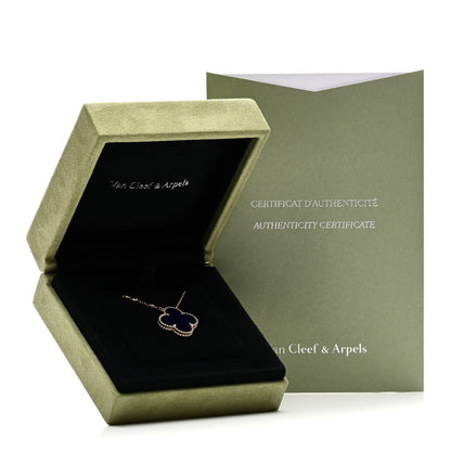 Van Cleef & Arpels 18K Yellow Gold Blue Sevres Porcelain Magic Alhambra Vendome Necklace 5 of 5