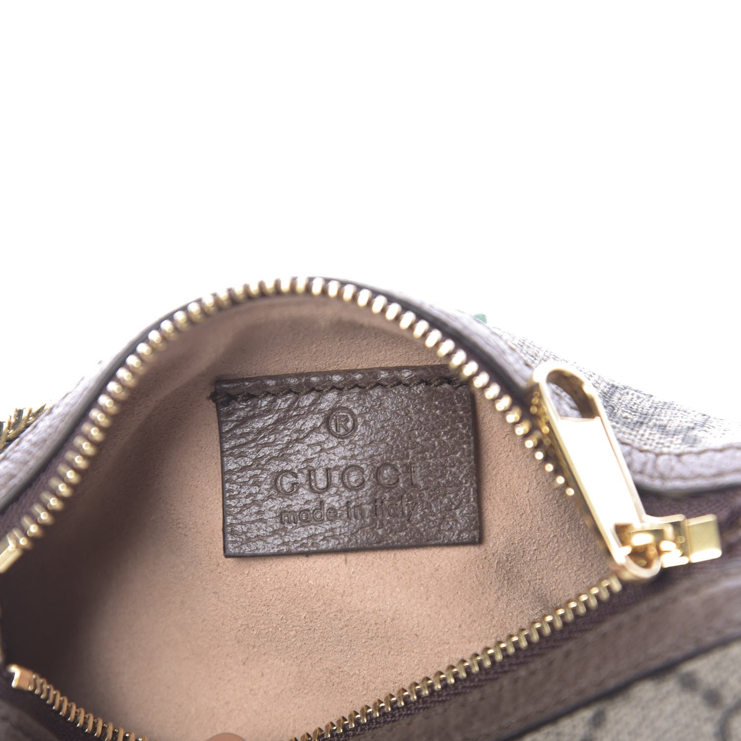 Gucci GG Supreme Monogram Web Ophidia Barrel Coin Purse Beige New Acero 6 of 7