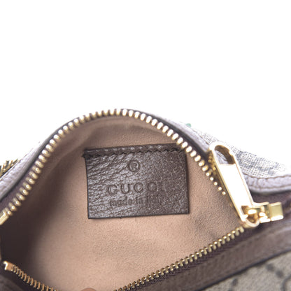 Gucci GG Supreme Monogram Web Ophidia Barrel Coin Purse Beige New Acero 6 of 7