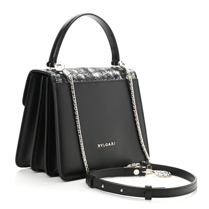 Bulgari Calfskin Galuchat Serpenti Forever Crossbody Black 3 of 7