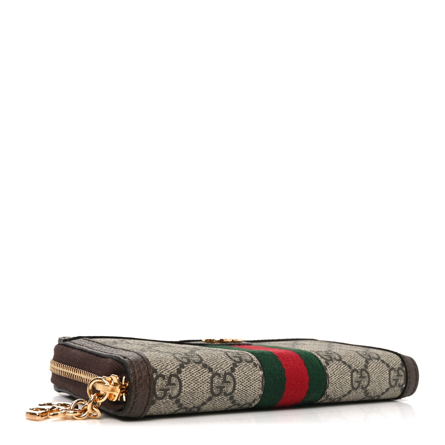 Gucci GG Supreme Monogram Web Ophidia Zip Around Wallet Brown 4 of 8