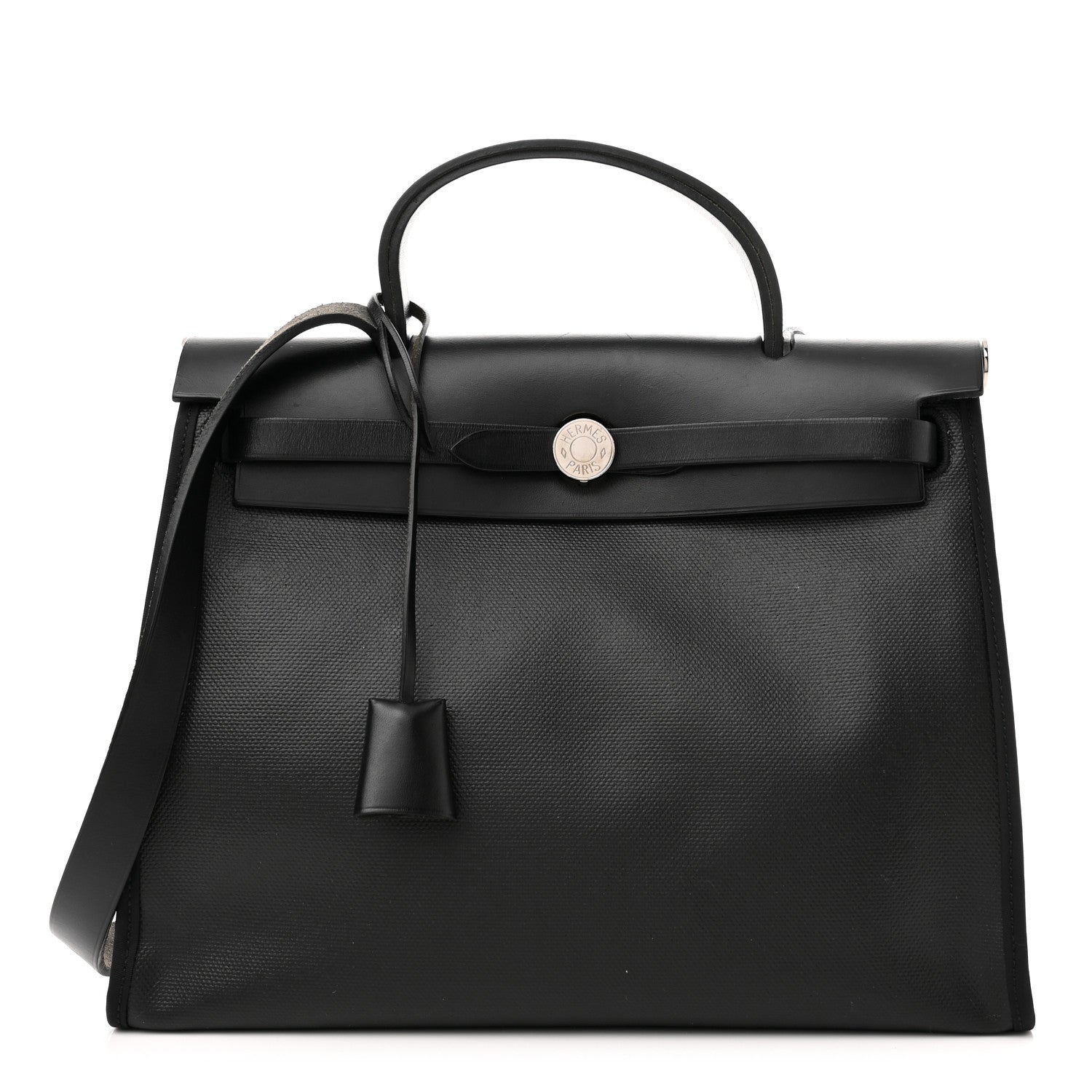 Hermes Toile H Berline Vache Hunter Herbag Zip PM 31 Black Ecru 3 of 11