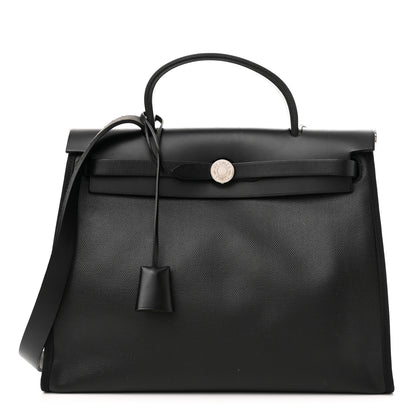 Hermes Toile H Berline Vache Hunter Herbag Zip PM 31 Black Ecru 3 of 11
