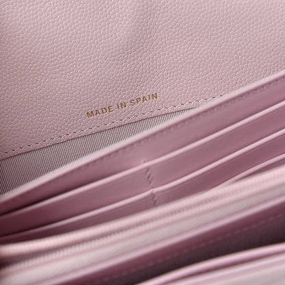 Chanel Caviar Quilted Large Gusset Flap Wallet Light Pink 6 of 8