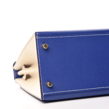 Hermes Epsom Horseshoe Kelly Sellier 28 Bleu Electrique Craie 10 of 35