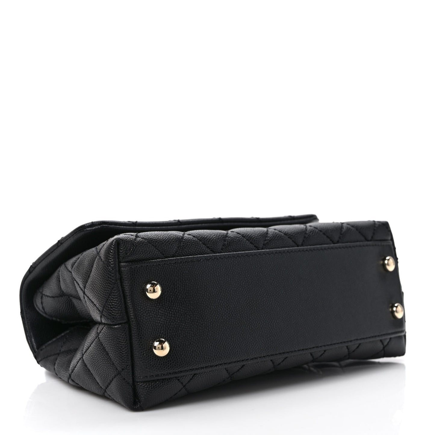 Caviar Quilted Mini Coco Handle Flap Black