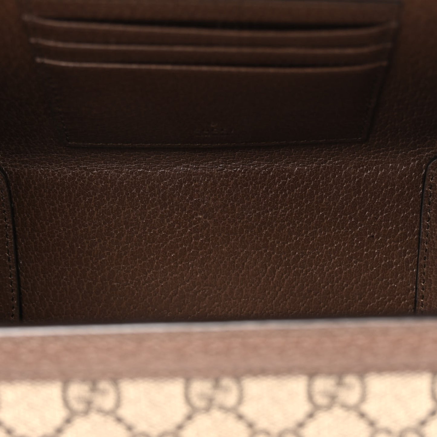 GG Supreme Monogram Textured Dollar Calfskin Mini Trunk Shoulder Bag Beige Ebony New Acero