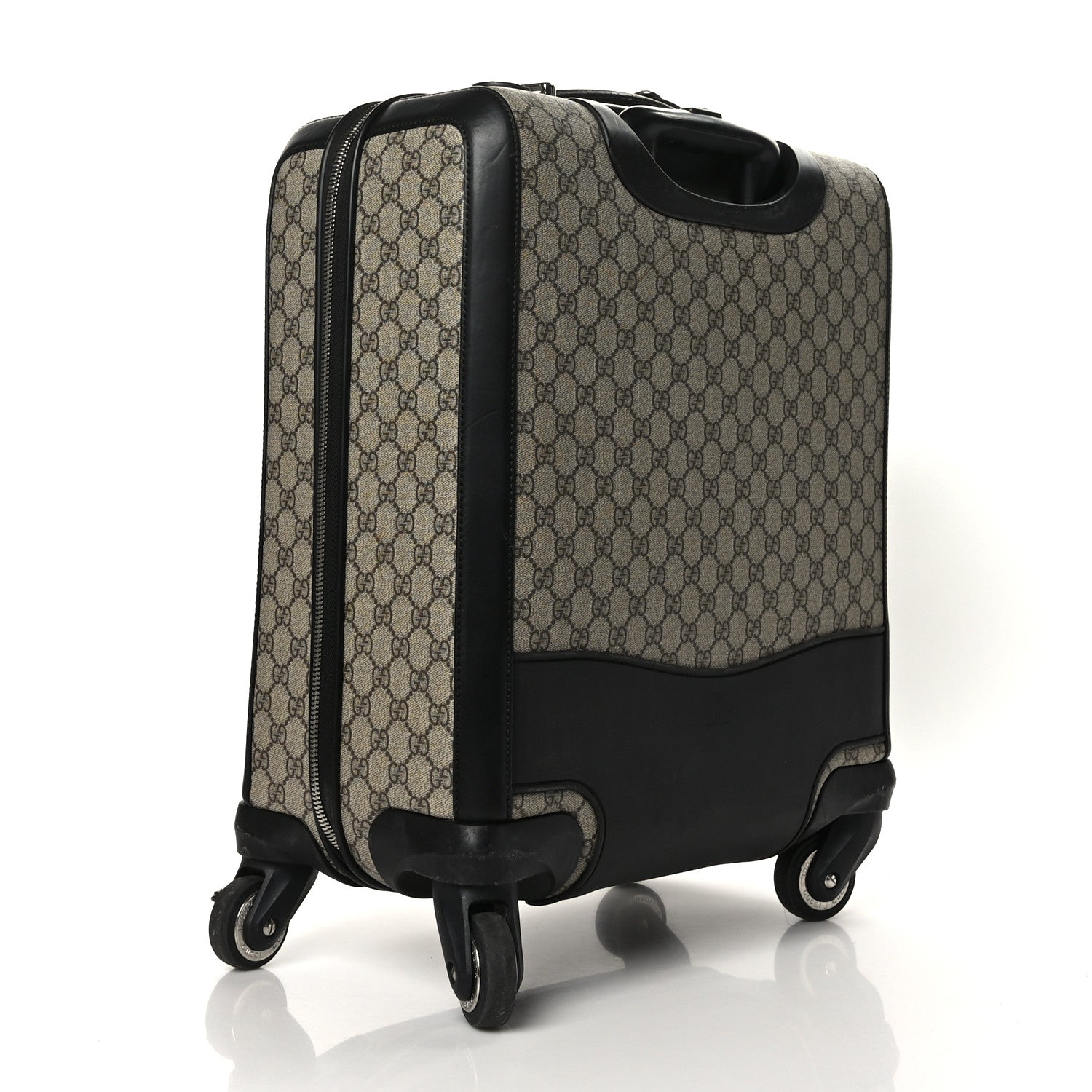 Gucci GG Supreme Monogram Calfskin Carry On Trolley Beige Ebony Black 3 of 9