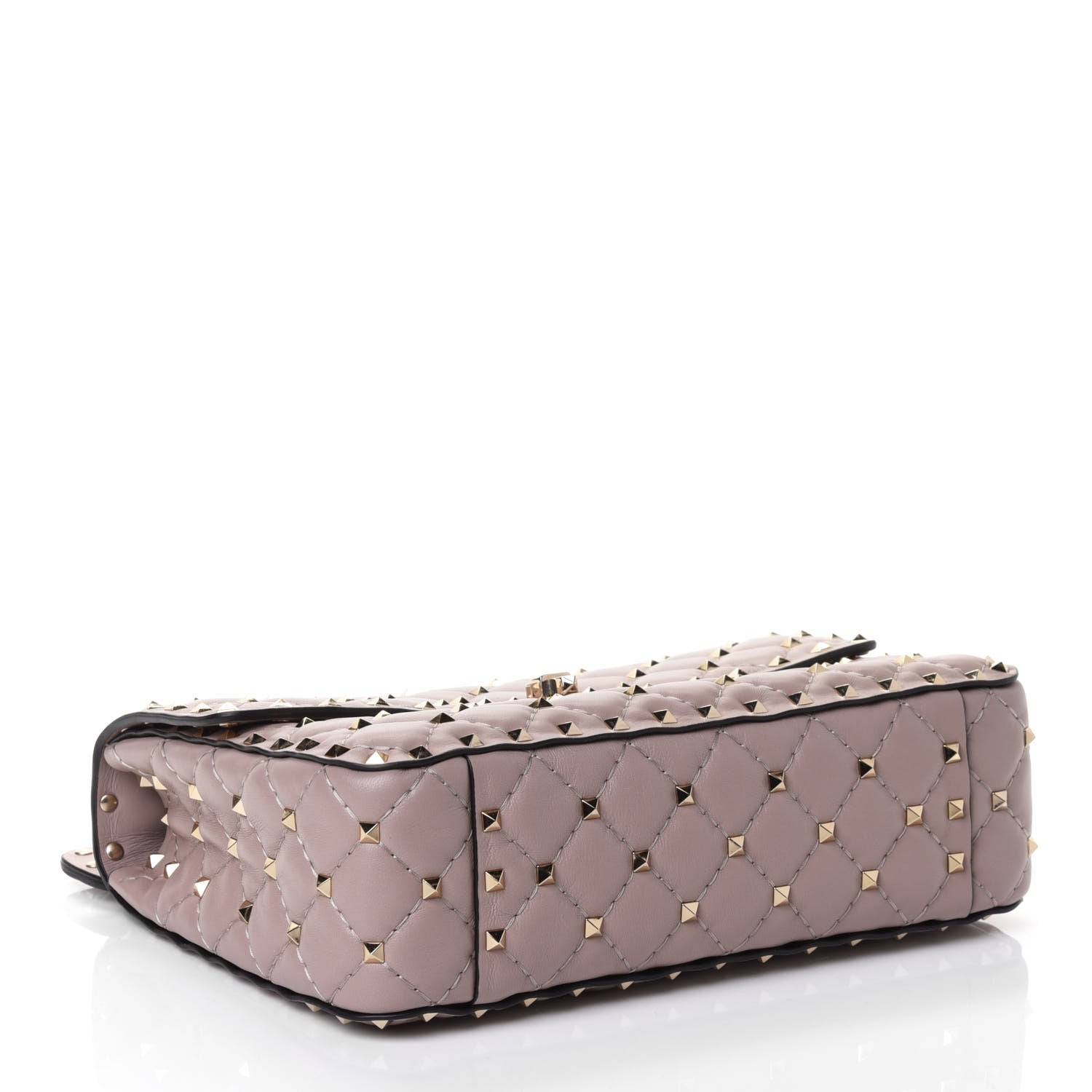 Valentino Garavani Lambskin Medium Rockstud Spike Shoulder Bag Poudre 3 of 5