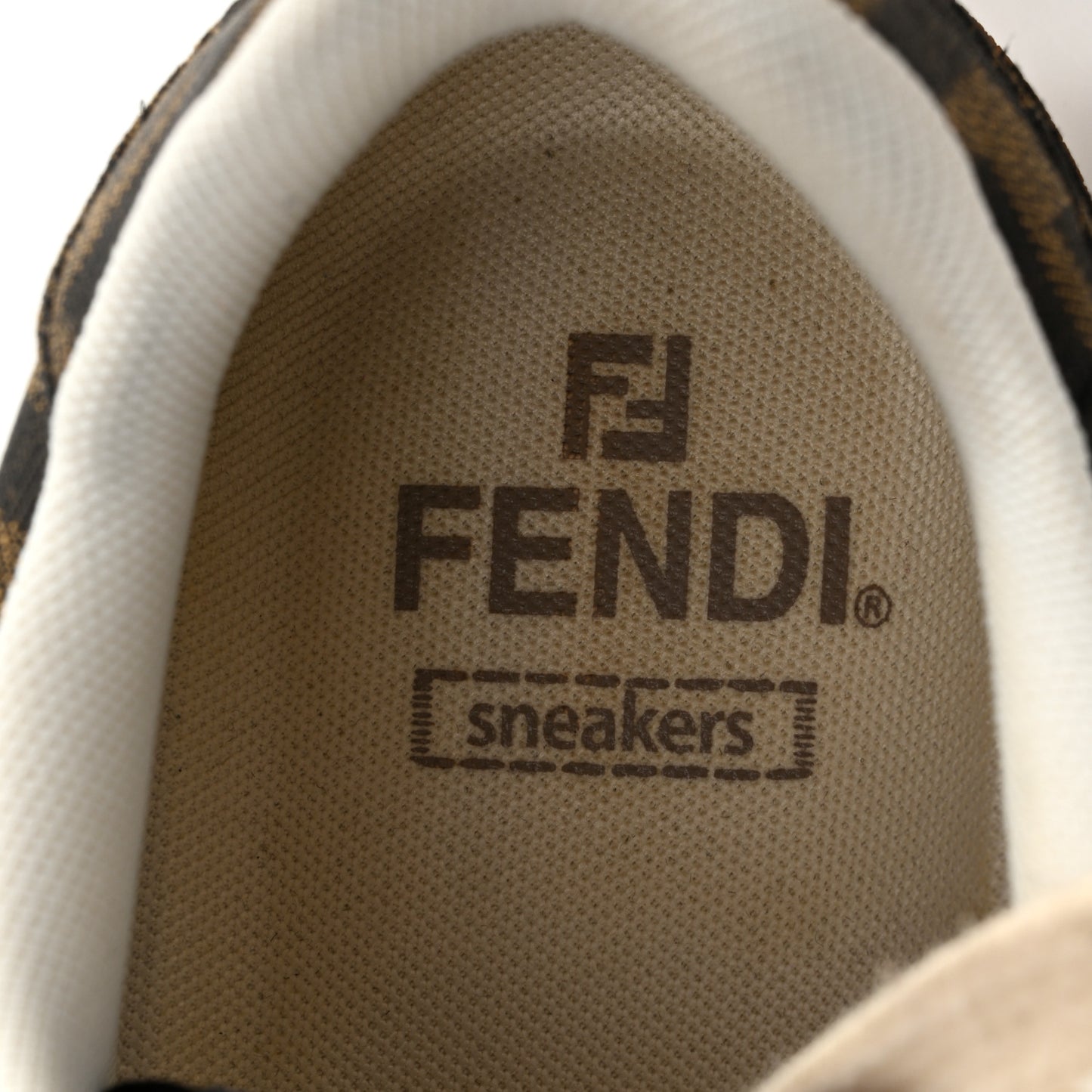Suede Calfskin Zucca Fendi Match Low Top Sneakers 40 Tobacco Black