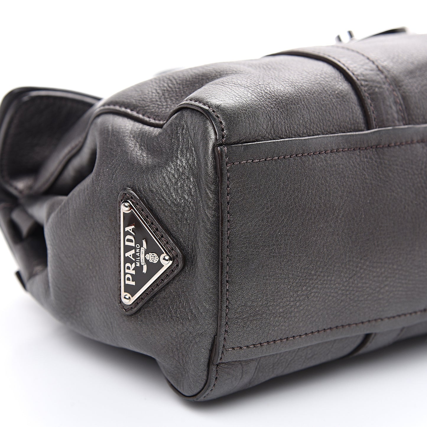 Metallic Buffalo Easy A Foldover Pushlock Satchel Dark Grey