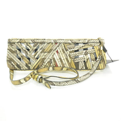 Burberry Python House Check Stitched Bridle Clutch Bag 4 of 11